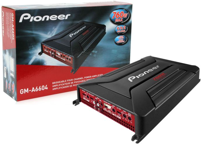Pioneer GMA6604 4-Channel Car Amplifier - 60W X 4, 760W Peak, Bridgeable, With Bass Boost
