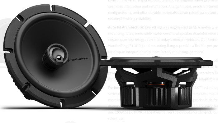Rockford Fosgate ウーファー Rockford Fosgate P1V265 Punch P1 6.5” 3-Way Coaxial Speaker