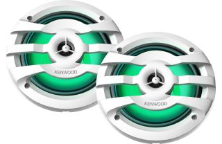 Kenwood KFC-1673MRW 6-3/4" 2-way marine speakers with built-in LED lights (White) KFC-1673MRWL