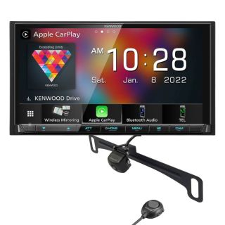 Kenwood DMX9708S Digital multimedia receiver (does not play discs) + License Plate style Back up Camera