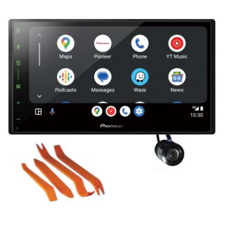 Pioneer DMH-W3050NEX 6.8" Display with LED Backlight  Wireless - Apple CarPlay, Android Auto Amazon Alexa* and Built-in Bluetooth W/ HD Radio + Bullet Style Backup Camera + Plastic Removal Tool