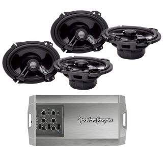 Pioneer TM400X4AD+T1650+T1650S power marine/powersports 4-channel amplifier — 100 watts RMS x 4 + Power Series 6-1/2" 2-way car speakers