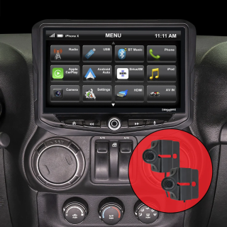 Stinger RB10JK11HDBJK Jeep Wrangler JK (2011-2018) HEIGH10 10" Radio Kit with AHD/CVBS Dual Blind Spot Cameras