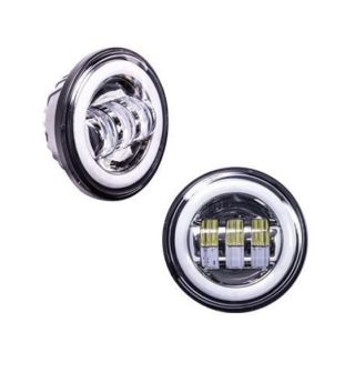 Heise HE-BAL452 - 4.5" in AUX Pair w/ Halo ring - black front 6-LED Headlights