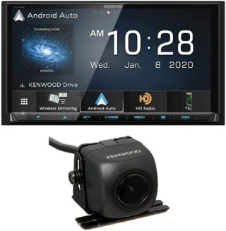 Kenwood DMX907S 6.95" Capacitive Touch Panel Digital Multimedia Receiver with Bluetooth & HD Radio | Plus CMOS-130 Universal Rear View Backup Camera