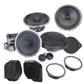 Hertz Ford Bronco Rear Speaker Pods 2021-Up + Dash-Mount Tweeter Plate + Speaker front Mounting Brackets Install 6"x9" speakers in for 2015-up Ford F-150 trucks + Mille PRO 6-1/2" component speaker system + Mille PRO 6-1/2" 2-way car speakers