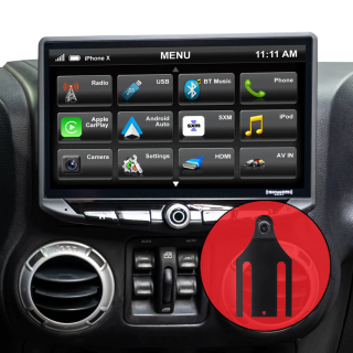 Stinger STH10JKHDCAM Jeep Wrangler JK (2007-2010) HEIGH10 10" Touch Screen Radio Kit with Spare Tire Backup Camera