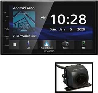 Kenwood DMX4707S Digital Multimedia Receiver w/ AM/FM tuner, Android Auto / CarPlay (does not play CDs), SiriusXM Satellite Radio Tuner, Antenna + CMOS130 Back-up Camera