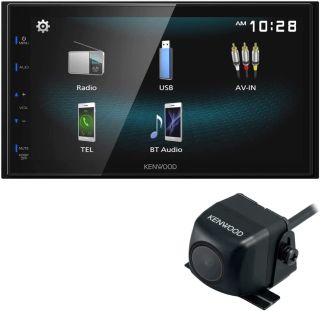 Kenwood DMX125BT 6.8 Digital Multimedia Receiver with Bluetooth | Plus Kenwood CMOS-230 Rearview Camera with Universal Mounting Hardware (Does not Play CDs)