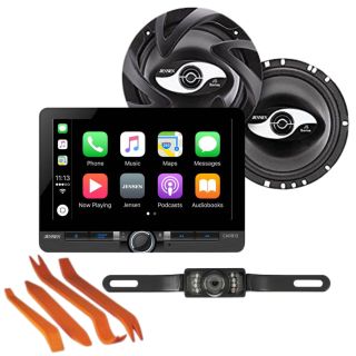 Jensen CAR813 Digital multimedia receiver (does not play discs) + 2-Way Coaxial Car Speakers + plastic removal tool