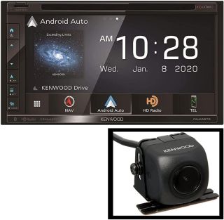 Kenwood Excelon DNX697S 6.8" Clear Resistive Touch Panel Navigation DVD Receiver with Bluetooth & HD Radio | Garmin Navigation | with Apple CarPlay and Android Auto | Plus CMOS-130 Rearview Camera