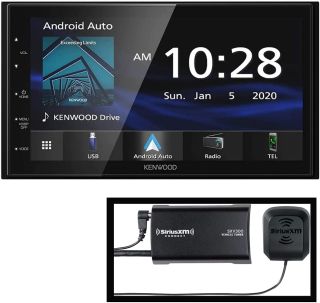 Kenwood DMX4707S Digital Multimedia Receiver w/ AM/FM tuner, Android Auto / CarPlay (does not play CDs), SXV3001 SiriusXM Satellite Radio Tuner, Antenna