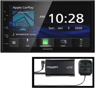 Kenwood DMX47S 6.75" shallow-mount digital multimedia receiver with AM/FM tuner (does not play discs) w/AM/FM Tuner, Built-in Bluetooth + SiriusXM Satellite Radio Tuner, Antenna