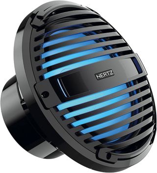 HERTZ HMS 12 B2-LD-C - 12" 2-Ohm Marine Subwoofer with RGB LEDs, Black Grille