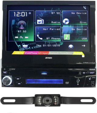 Jensen VX3012 with License Plate Style Backup Camera
