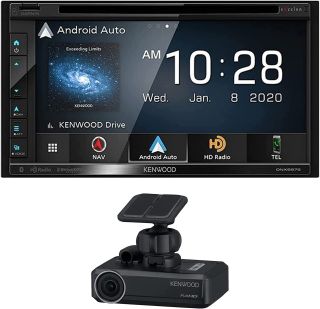 Kenwood DNX697S 6.8" CD/DVD Garmin Navigation Touchscreen Receiver w/Apple CarPlay and Android Auto | Plus Kenwood DRV-N520 Dash Cam