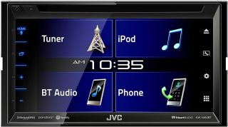 JVC KW-V350BT 6.8" DVD Receiver with Clear Resistive touchscreen (6.2" inset WVGA display for video)