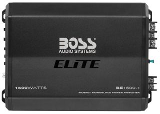 BOSS Audio Systems Elite BE1500.1 Monoblock Car Amplifier - 1500 Watts, 2 4 Ohm Stable, Class AB, Mosfet Power Supply, Great For Subwoofers (Renewed)