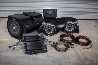 SSV Works RZ4-3KRC Audio System Upgrade Kit for Select select 2019-2021 vehicles from Polaris, Includes Two Speakers, 10" Subwoofer, 4-Channel Amplifier, and Mounting Kits with Ride Command
