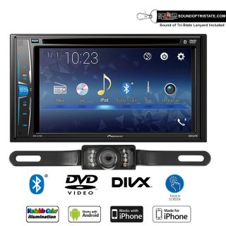 Pioneer AVH-221EX Multimedia DVD-Receiver with License Plate style Backup Camera