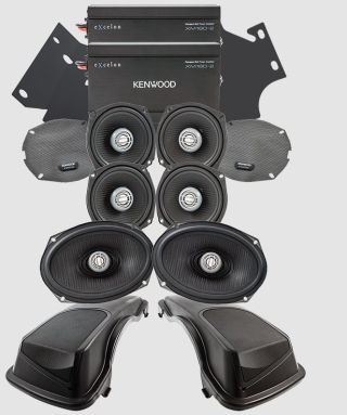 Kenwood Excelon Motorsports P-HD5RG-981998-2013 Harley Davidson® Road Glide® / Road Glide® Ultra 2-Amplifier/3-Speaker Front & Rear Tour Pak® or Lower Pods Package