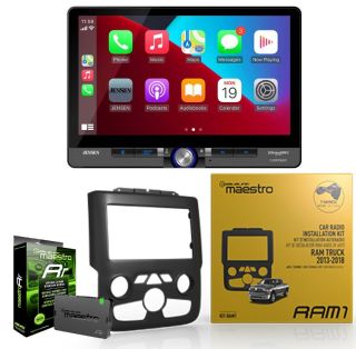 Jensen CAR140MW 10.1" Digital multimedia receiver bundled with iDatalink Maestro Dash Kit (KIT-RAM1) and MRR (ADS-MRR) Interface for select 2013-22 RAM trucks with factory 8.4" screen