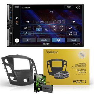 Jensen CAR140MW 10.1" Digital multimedia receiver bundled with iDatalink Maestro Dash Kit (KIT-FOC1) and MRR (ADS-MRR) Interface for select 2012-18 Ford Focus vehicles