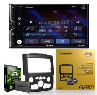 Jensen CAR140MW 10.1" Digital multimedia receiver bundled with iDatalink Maestro Dash Kit (KIT-RAM1) and MRR (ADS-MRR) Interface for select 2013-22 RAM trucks with factory 8.4" screen