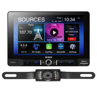 Jensen CAR910X Digital Multimedia Receiver + License Plate Style Backup Camera  (does not play discs)