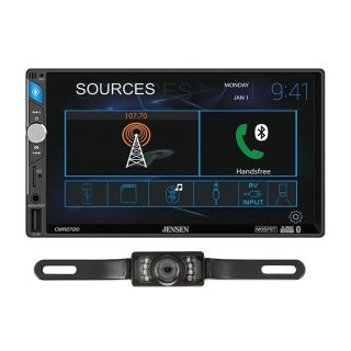 Jensen CMR2720 7" Digital Media Receiver (Does Not Play CDs) + License Plate Style Backup Camera