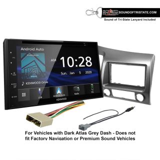 Kenwood DDX5707S DVD Receiver + install kit 2006-2011 Honda Civic (Dark Atlas Grey)