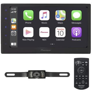 Pioneer DMH-1770NEX 6.8" Digital Multimedia Receiver (does not play discs) w/ built-in Bluetooth, Apple CarPlay & Android Auto compatible + License Plate Style Backup Camera and Remote