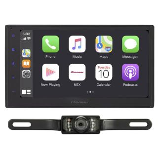 Pioneer DMH-1700NEX 6.8" Digital Multimedia Receiver (does not play discs) w/ built-in Bluetooth, Apple CarPlay & Android Auto compatible + License Plate Style Backup Camera