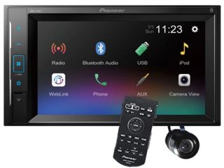 Pioneer DMH-240EX 6.2" Resistive Glass Touchscreen, Amazon Alexa Built-in when Paired with Pioneer Vozsis App, Bluetooth® Back Up Camera Ready - Digital Media Receiver (does not play CDs) + Remote Control + Bullet Style Backup Camera 