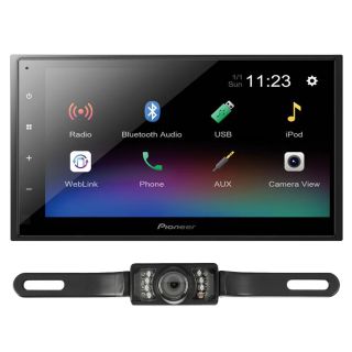 Pioneer DMH-341EX 6.8" Digital multimedia receiver (does not play CDs) + License Plate Style Backup Camera