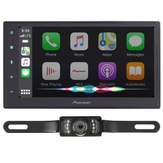 Pioneer DMH-W2770NEX 6.8″ Shallow Depth Receiver (4 ⅞”) Built-in Bluetooth, Built-in Wifi, Apple CarPlay and AndroidAuto + Bullet Style Backup Camera
