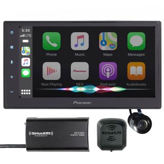 Pioneer DMH-W2770NEX 6.8″ Shallow Depth Receiver (4 ⅞”) Built-in Bluetooth, Built-in Wifi, Apple CarPlay and AndroidAuto + SiriusXM SXV300V1 Tuner + Bullet Style Backup Camera