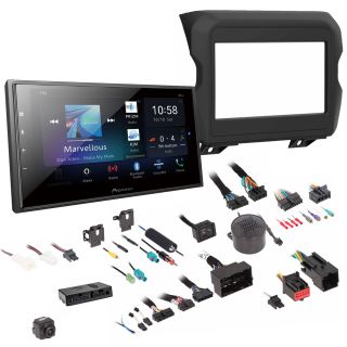 Pioneer DMH-W4600NEX 6.8" Shallow Chassis Mechless Capacitive Screen w/ Alexa, Wireless CarPlay, Android Auto, SXM & Maestro Ready DDIN + AXPIO-JT1 Radio Integration Package Jeep JT 2020-Up
