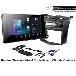 Pioneer DMH-WC6600NEX Digital Multimedia Receiver + install kit 2003-07 Honda Accord (Factory climate controls)