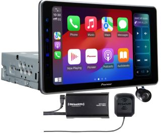 Pioneer DMH-WT5000NEX 9" Floating Screen Multimedia Digital Media Receiver Bundled with SOTCAM Bullet Style Backup Camera and SiriusXM SXV300v1 Satellite Radio Tuner
