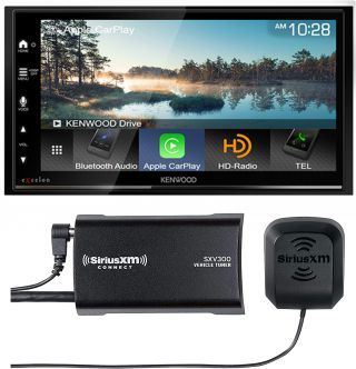 Kenwood DMX809S 6.8” Digital Multimedia Receiver w/HD Radio + Bluetooth and Wireless/Wired Apple CarPlay + Android Auto Ready + SiriusXM SXV300V1 Tuner