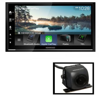 Kenwood DMX8709S 6.8” Digital Multimedia Receiver w/ Bluetooth and Wireless/Wired Apple CarPlay + Android Auto Ready + CMOS-130 Universal Rear View Backup Camera CMOS130