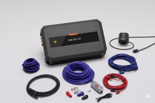 Hertz DP 4.300 DIECI Power amplifier DP 4.300 Ch: 4 - 3 - 2 | 840 W with HRC02 Bass Knob and 4ga Amplifier Wiring Kit