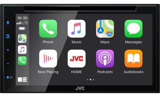 JVC KW-V66BT 6.75" capacitive touchscreen display DVD/CD receiver with AM/FM RDS tuner compatible with wired Apple CarPlay or Android Auto and built-in Bluetooth