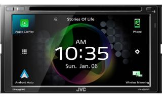 JVC KW-V960BW 6.8" DVD/CD receiver with AM/FM tuner, Wi-Fi certified and Waze-ready with Apple CarPlay or Android Auto