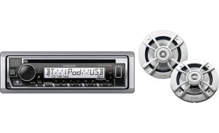 Kenwood PKG-MR378BT CD receiver and KFC-1633MRW 6-1/2" marine speakers