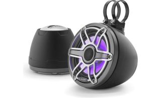 JL Audio M6-650VEX-Mb-S-GmTi-i M6 Series 6-1/2" VEX wakeboard tower speakers with LED lights (Matte Black with Gunmetal Sport Grille and Titanium Grille Insert)