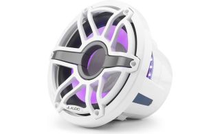 JL Audio M6-10IB-S-GwGw-i-4 M6 Series 10" marine subwoofer with LED light — optimized for free air use (Gloss White Sport Grille)