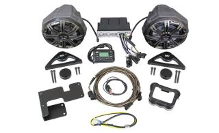 SSV Works F3-2K 2-speaker audio upgrade kit for the Can Am Spyder F3: contains MRB3 receiver, Kicker KM614 speakers, and mounting kits