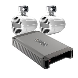 Hertz HCP2MX 2ch Marine Stereo Amplifier + HTX8MCLWX2 (2) 